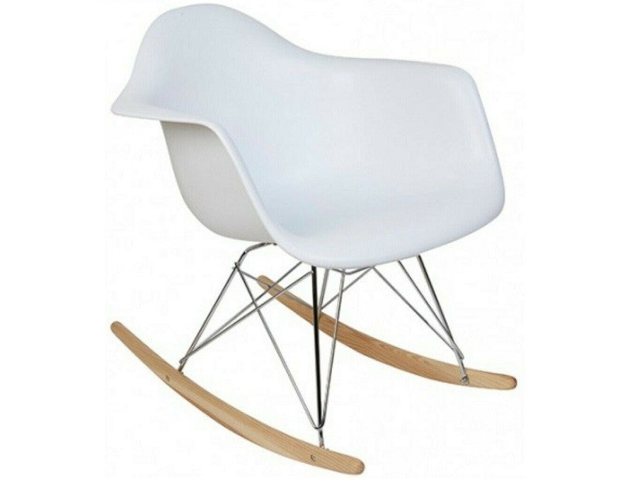 White eames best sale rocking chair