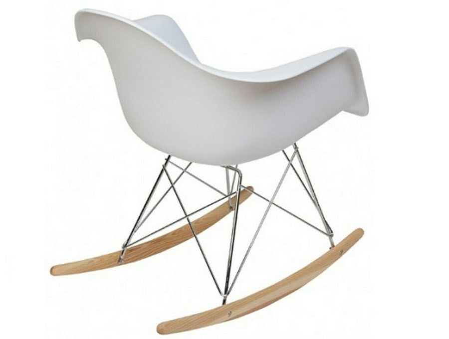 Eames Style Rocking Chair RAR White - Premium Rocking Chairs from Luxe Furnishes - Just $69.00! Shop now at Luxe Furnishes