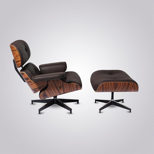 Charles Eames Iconic Lounge Chair & Ottoman in Rosewood and Black