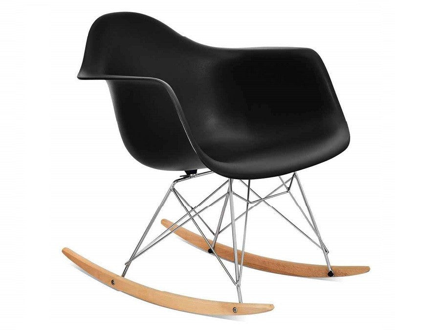 Eames Style Rocking Chair RAR Black - Premium rocking chairs from Luxe Furnishes - Just $76.00! Shop now at Luxe Furnishes